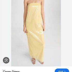 Staud sequin yellow strapless Casey dress